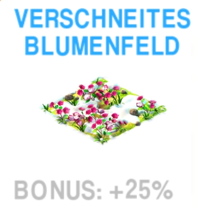 Verschneites Blumenfeld